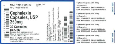 250mg 30ct (Label Cephalexin Caps 250mg Bpi(10544 066 30) West Ward(0143 9898 05) Rev1)